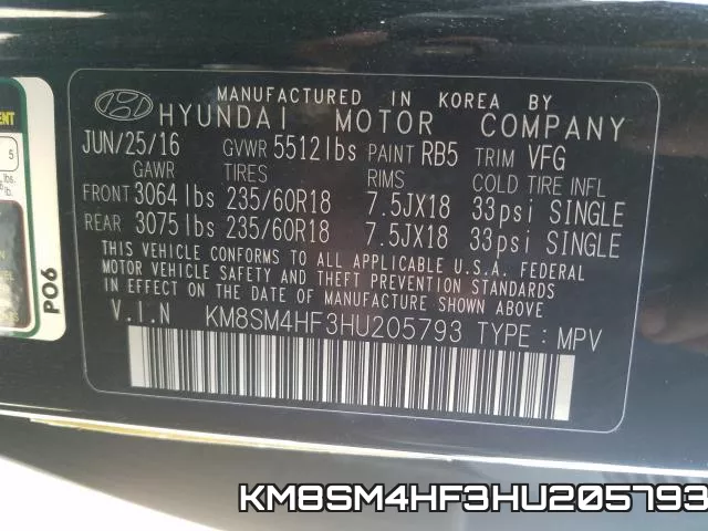 KM8SM4HF3HU205793