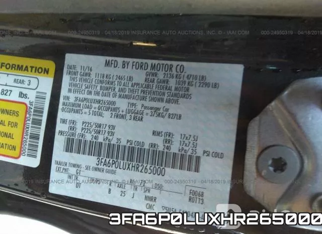 3FA6P0LUXHR265000