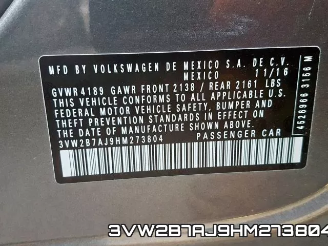 3VW2B7AJ9HM273804