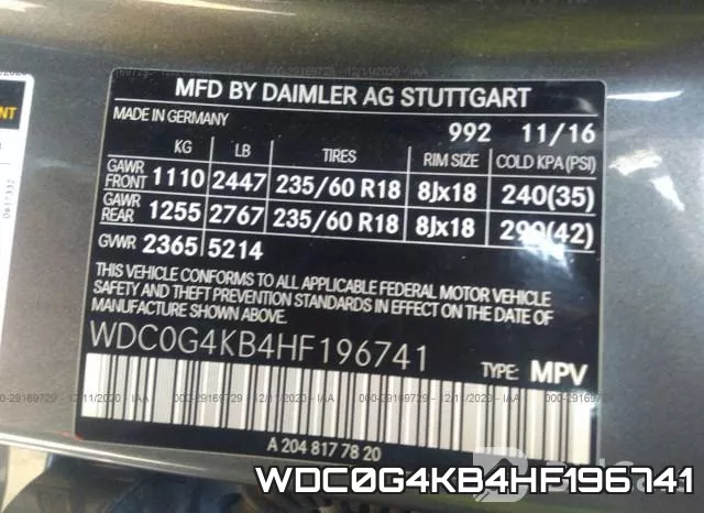 WDC0G4KB4HF196741