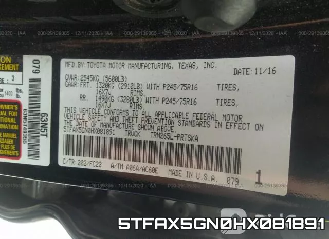5TFAX5GN0HX081891
