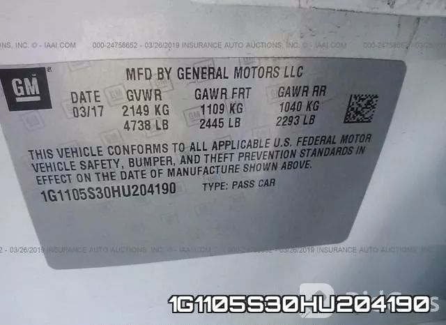 1G1105S30HU204190