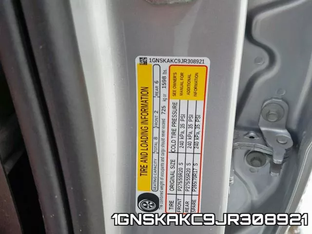 1GNSKAKC9JR308921