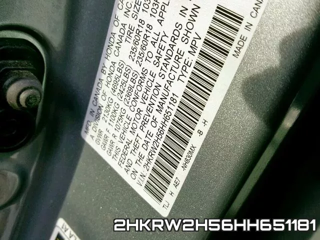 2HKRW2H56HH651181