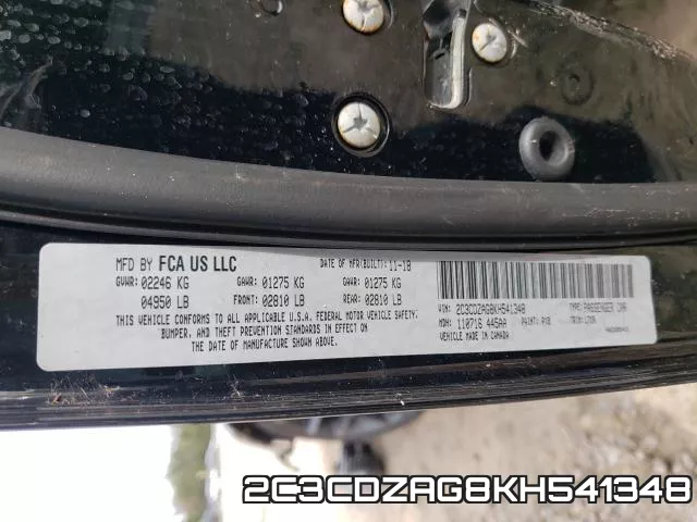 2C3CDZAG8KH541348