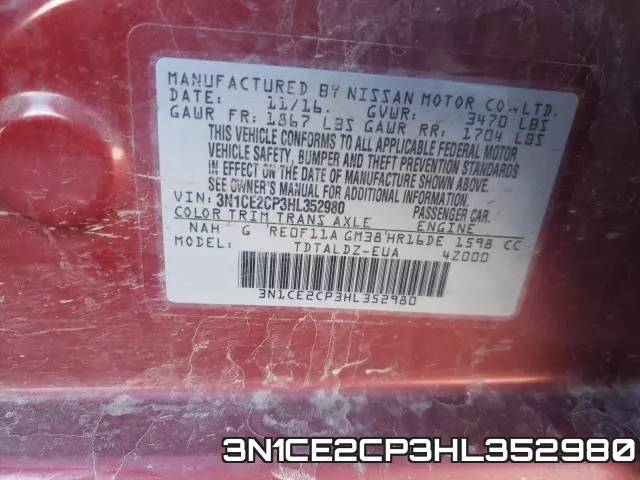 3N1CE2CP3HL352980