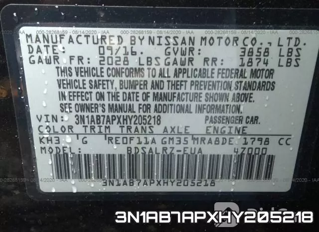3N1AB7APXHY205218
