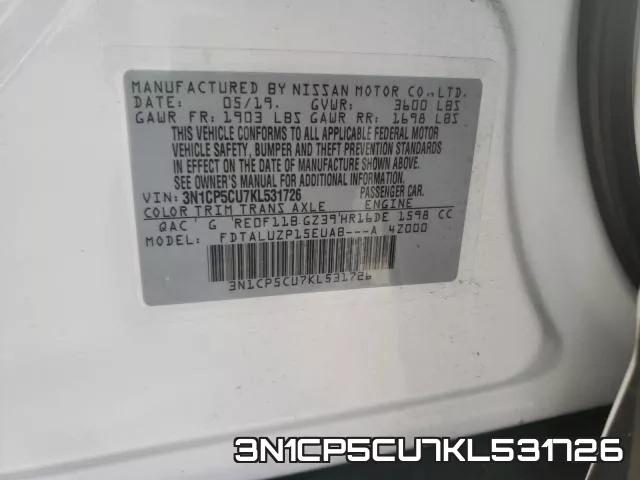 3N1CP5CU7KL531726