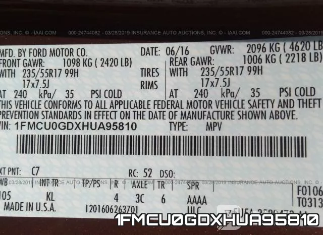1FMCU0GDXHUA95810