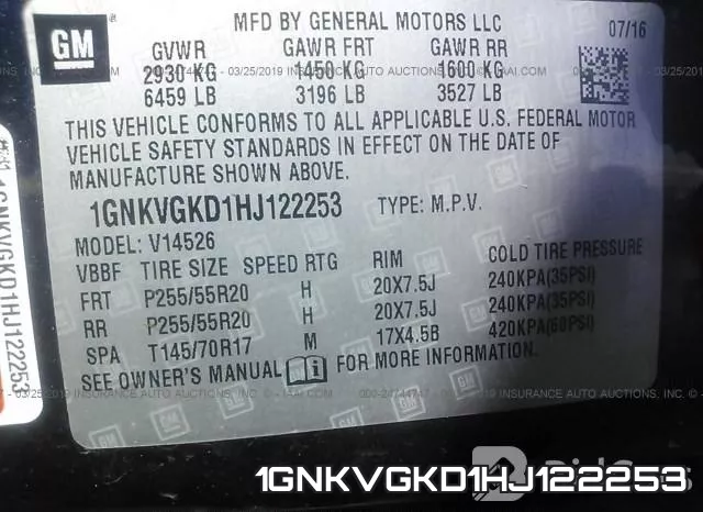 1GNKVGKD1HJ122253