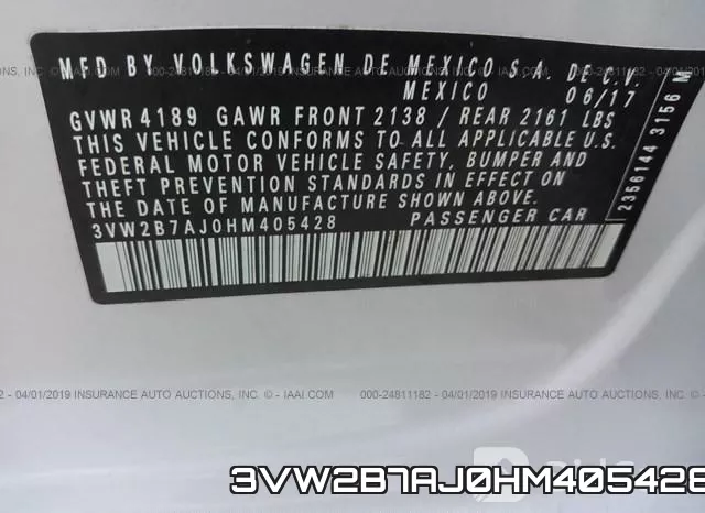 3VW2B7AJ0HM405428