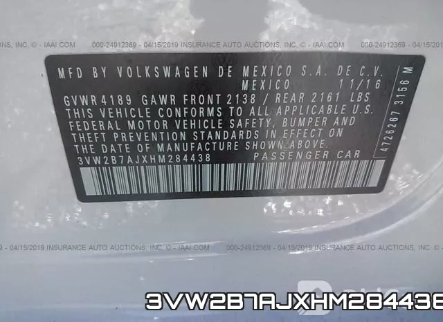 3VW2B7AJXHM284438