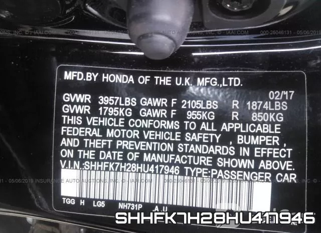 SHHFK7H28HU417946