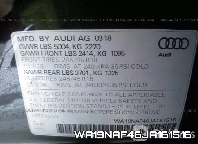 WA19NAF46JA161516