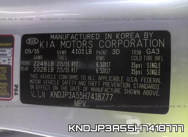 KNDJP3A55H7418777