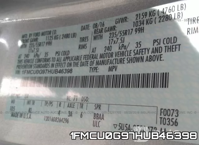 1FMCU0G97HUB46398