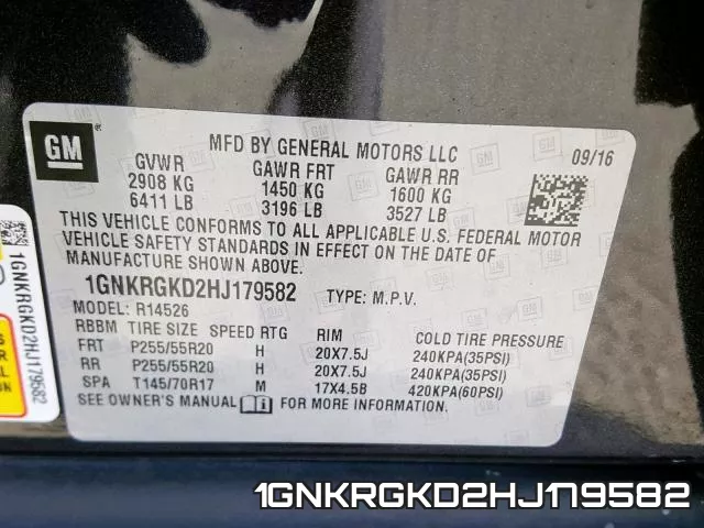 1GNKRGKD2HJ179582