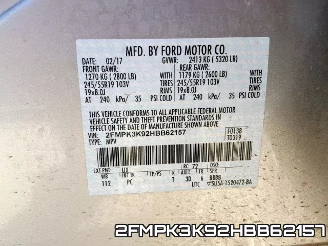 2FMPK3K92HBB62157
