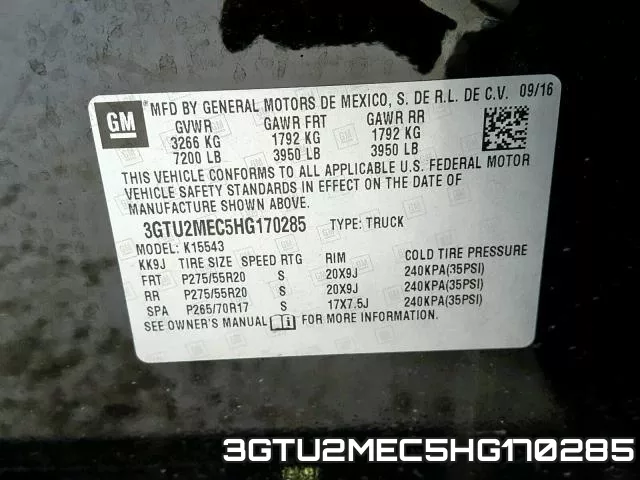 3GTU2MEC5HG170285