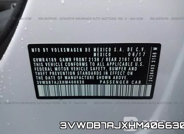 3VWDB7AJXHM406630