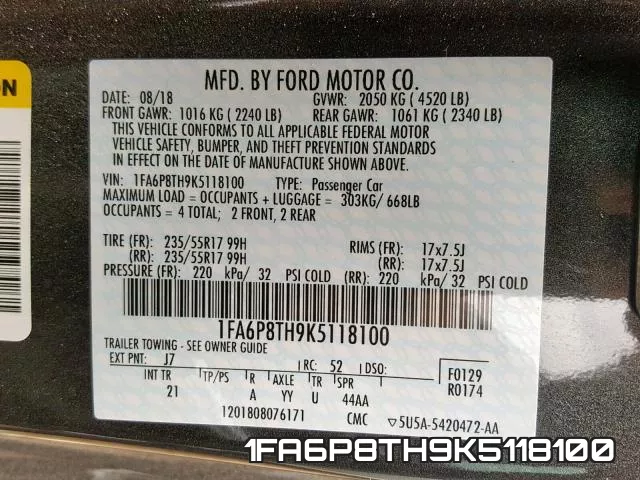 1FA6P8TH9K5118100