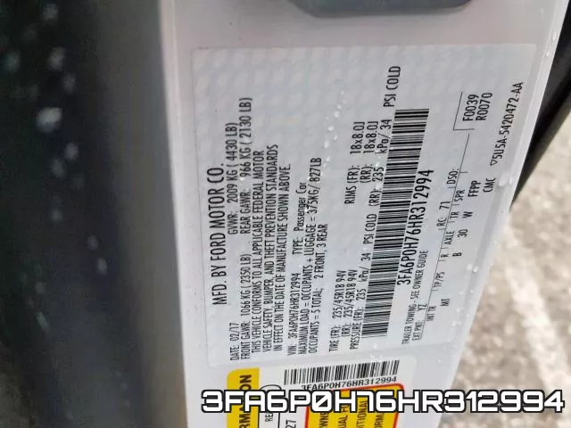 3FA6P0H76HR312994