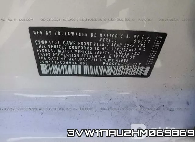 3VW117AU2HM069869