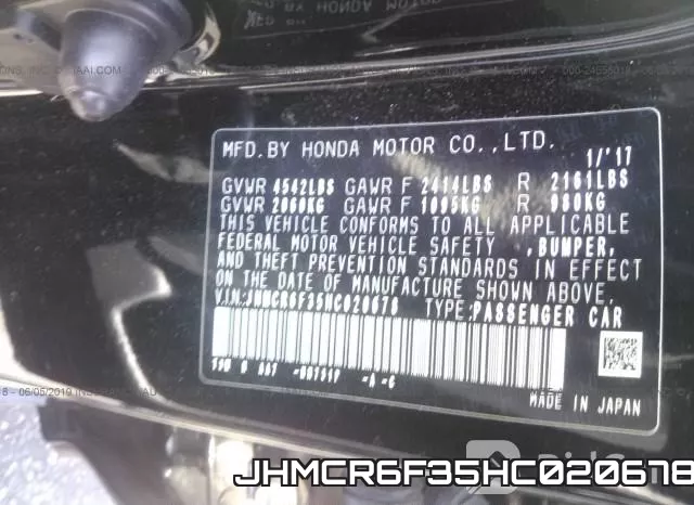 JHMCR6F35HC020678